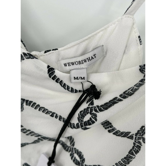 WeWoreWhat Ronnie Ruched Crepe Dress Black Rope Size Medium - Picture 9 of 10